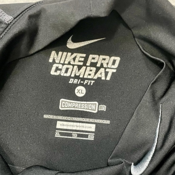 Nike Pro Combat Dri-Fit Black Long Sleeve Base Layer Youth Size XL - Picture 8 of 8
